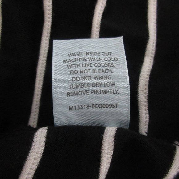 Balance Collection Dress Size Large Black White Scalloped Stripe Size 3/4 Sleeve - Picture 5 of 8